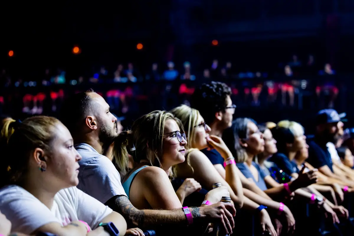 A crowd watching a show